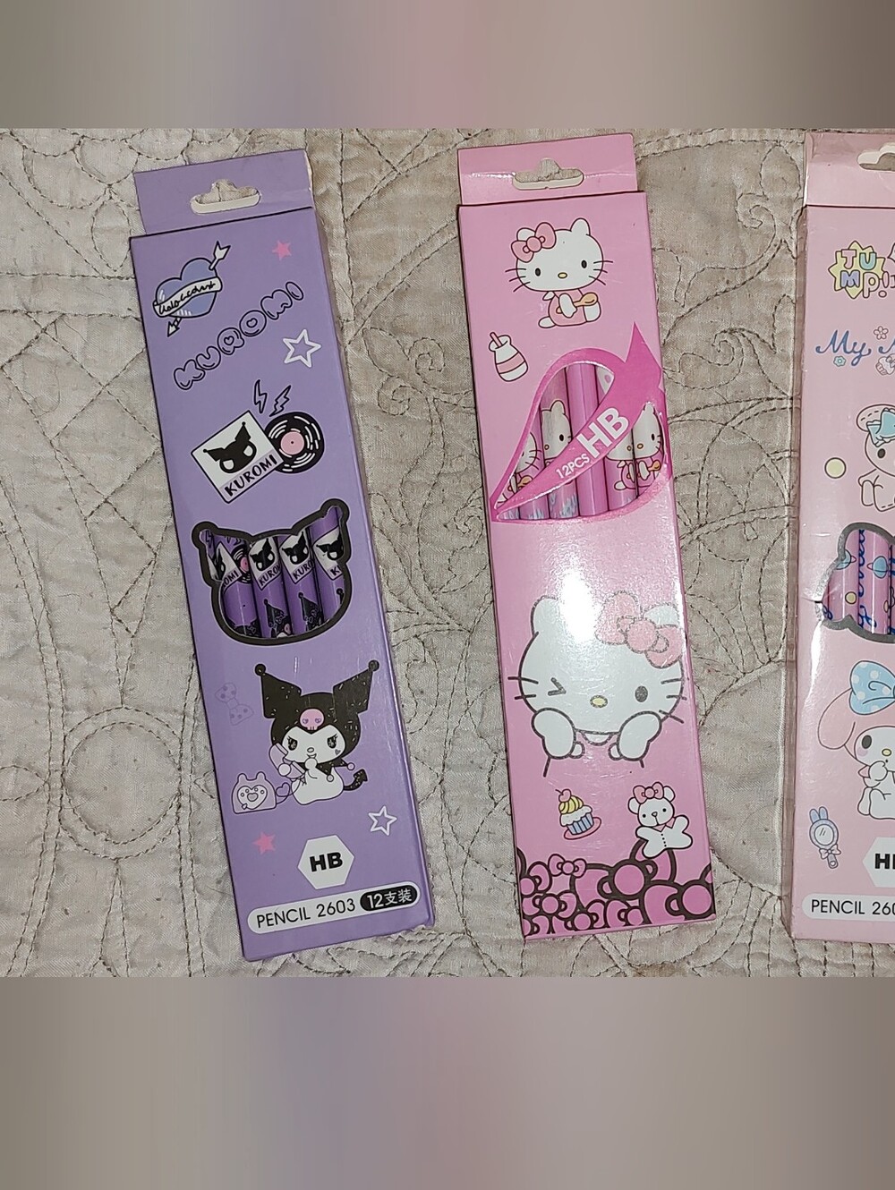 New! Sanrio Family Hello Kitty, Kuromi, Melody Pencil Box Set